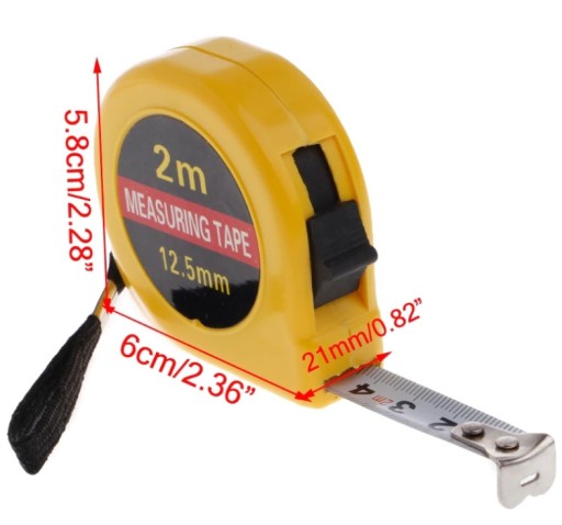 Rolované pravítko, zvinovací meter, 2 metre