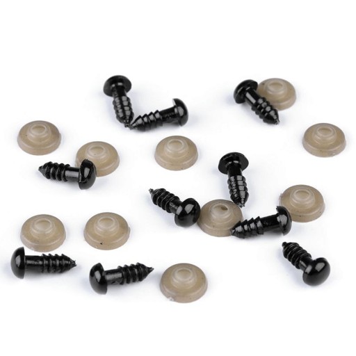 10x Bezpečnostné upínacie oká ČIERNA 8 mm