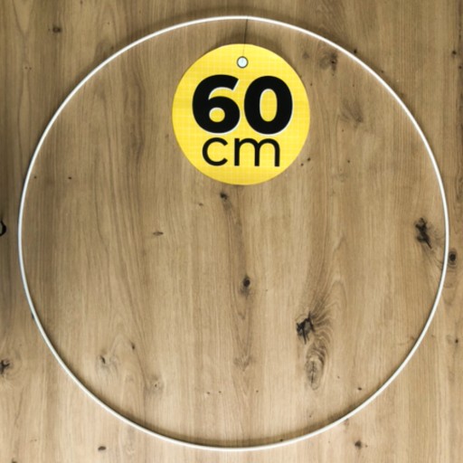 kovový ráfik, kruh lapača snov, biely, 60 cm, 1 ks
