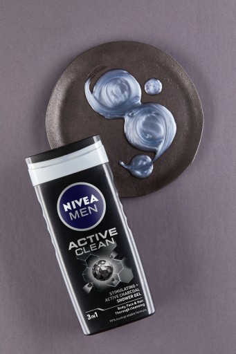NIVEA ACTIVE CLEAN Pánsky sprchový gél 3v1 s aktívnym uhlím 250ml