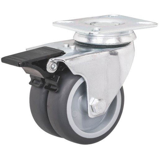 OTOČNÉ KOLESO S BRZDOVÝMI TANDEMOVÝMI KOLESAMI 50MM 80KG