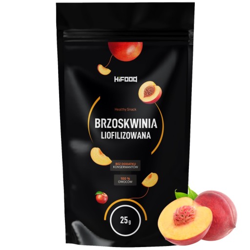 Mrazom sušená broskyňa 100% plátky 25g HiFOOD