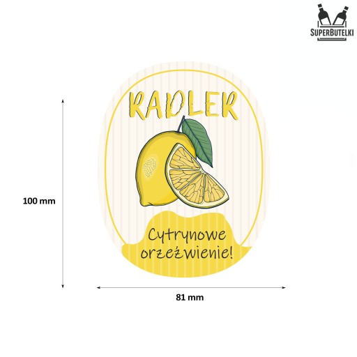 10ks RADLER nálepky na pivo s limonádou