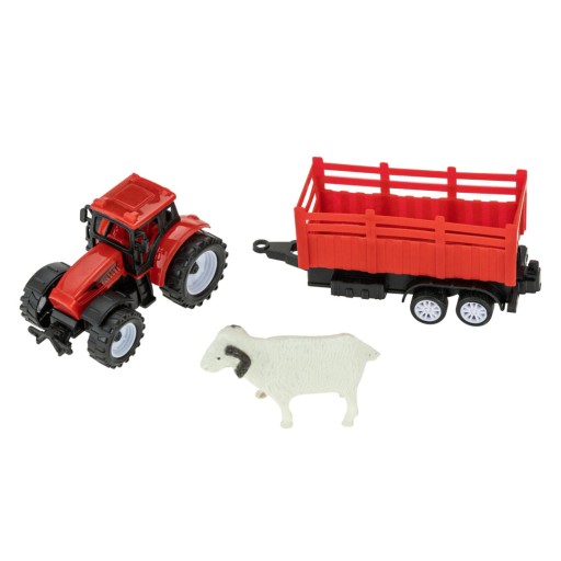 FARMÁRSKY TRAKTOR S PRÍVESOM A ZVIERATKOM