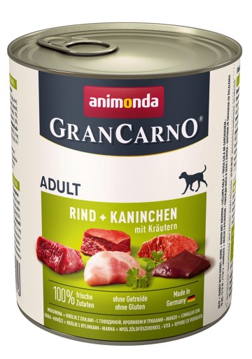 Príchuť ANIMONDA Grancarno pre dospelých: hovädzie, králičie a s