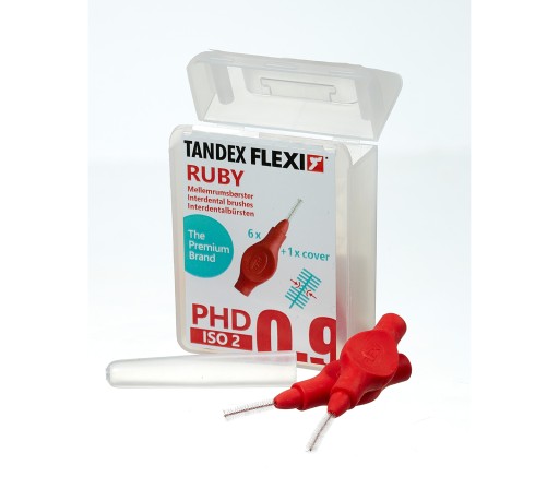 Tandex Flexi medzizubná kefka, červená, 6 ks