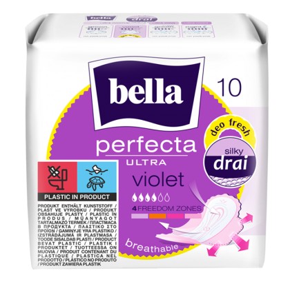 BELLA PERFECTA ULTRA Fialové SANITÁRNE VLOŽKY 10 ks.