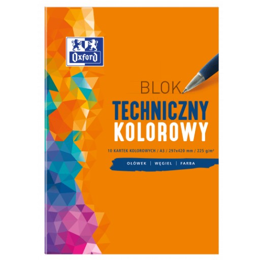 Technická podložka Oxford A3, 10 listov, 250g, farebná