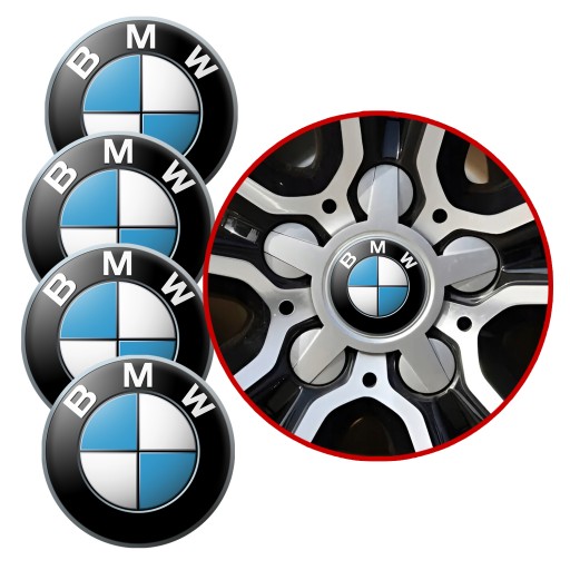 4 Emblémy Stredy ráfikov Kryty kolies BMW SET TOP 60 mm