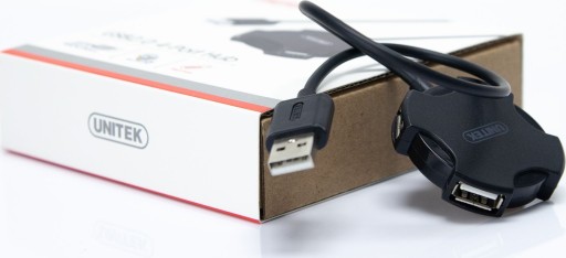 Unitek Y-2178 čierny USB hub pre 4x USB 2.0, malý, Plug&Play
