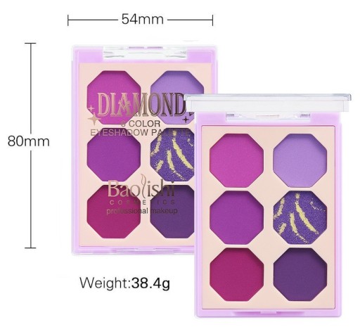 MAKEUP EYESHADOW PALETTE 6-farebná sada 2 ks