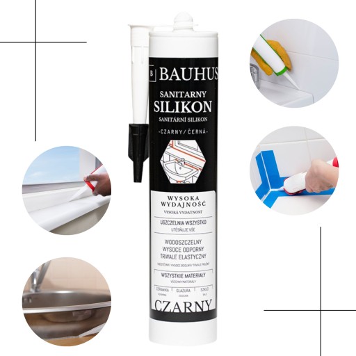 Sanitárny silikón Black Bauhus flexibilný PRO