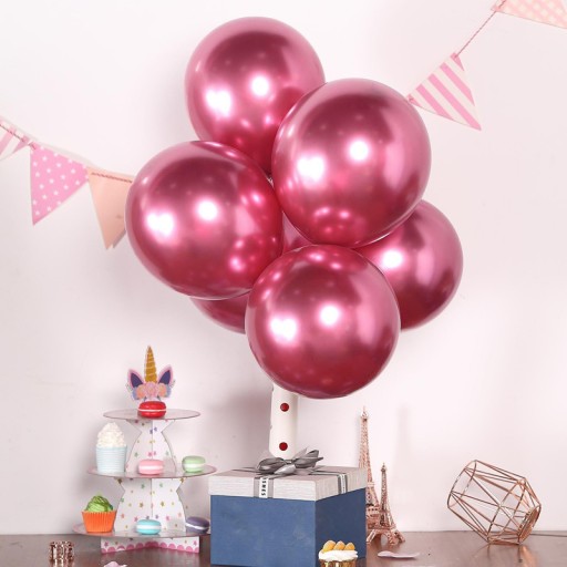 BALÓNKY LESKLÉ CHrómové Rose Gold - 30cm - 10 ks