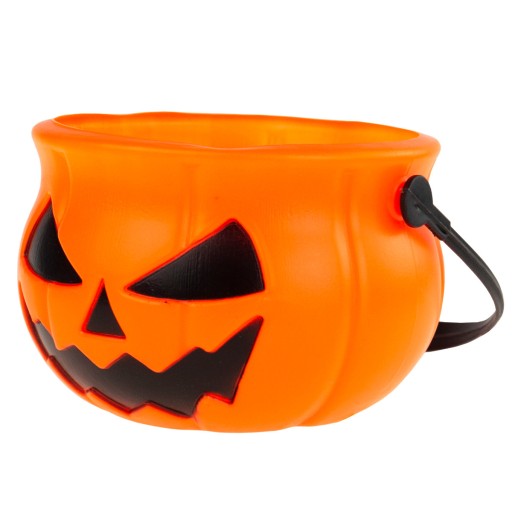 Oranžové vedierko s tekvicou na Halloween