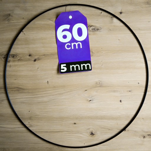 Circle Macrame Ráfik ČIERNA 60 cm 5 mm HRUBÝ DRÔT