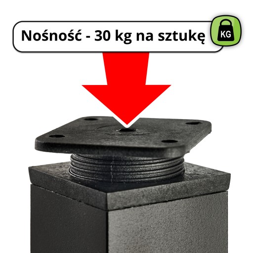 NÁBYTOK NA NOHY NOHA NASTAVITEĽNÁ NOHA V 6 CM, BIELA