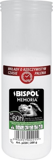 1 ks Parafínové vložky celoročná vložka p220 60h výška 18 cm na leto