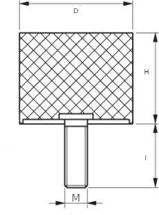 Gumený nárazník VIBRO ISOLATOR D 40X40 M8