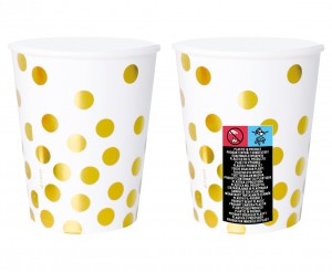 PÁRTY Papierové poháre GOLDEN DOTS 6ks 2339