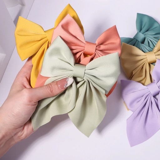 Spona na mašličku do vlasov, veľká, módna, elegantná mašľa na béžovú sponu
