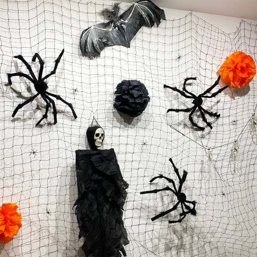 DEKORATÍVNA SIEŤ PIDER WEB HALLOWEENSKÉ OZDOBY BALÓNKY VANEC PIDER BAT