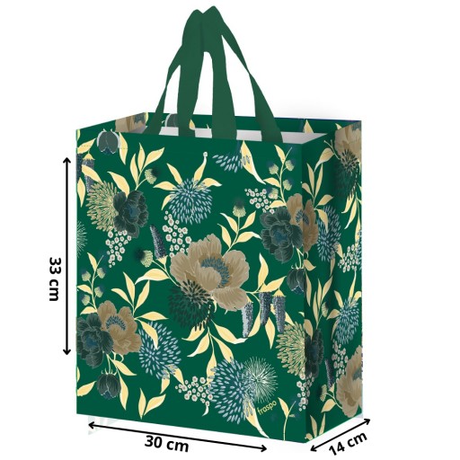 nákupné sieťky mesto TAŠKA KVETY zelená 30x14x33 malé sitko 14L SILNÉ