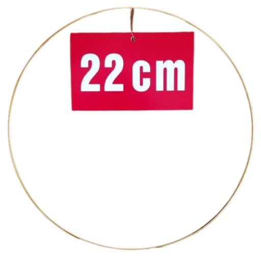 ZLATÝ prsteň/ráfik na lapače snov a makramé, 22 cm