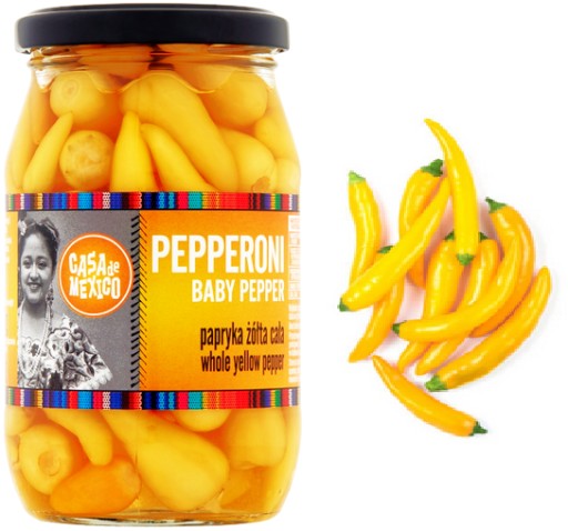MEXIKO ŽLTÁ PAPRIKA PEPPERONI BABY 325g Casa de Mexico