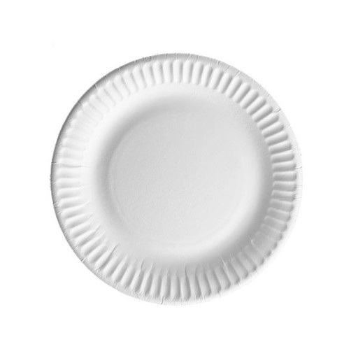 Papierové taniere, biele, jednorázové dezertné taniere, 15 cm - 100 ks.