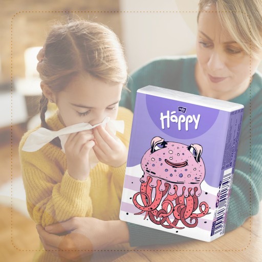 Bella Happy Jemné hygienické obrúsky pre deti, 3-vrstvové balenie