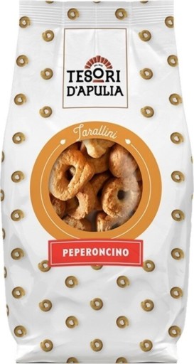 Talianske praclíky Tarallini Peperoncino Chilli Paprika TESORI 200g