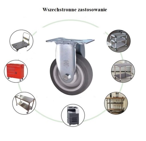 Gumové pevné kolieska na vozík, priemer 100 mm, 120 kg