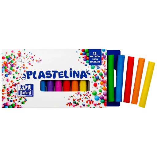 Plastelína OXFORD pre deti, veľká, 12 farieb, 200g
