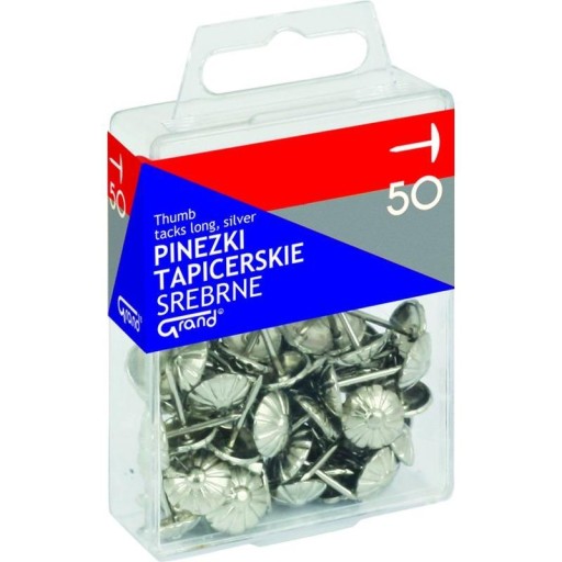 GRAND strieborné čalúnnické špendlíky, 50 kusov