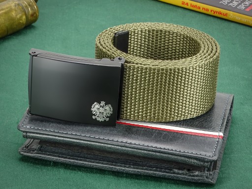 Khaki pánsky vojenský tkaný vojenský opasok na NOHAVICE 95cm