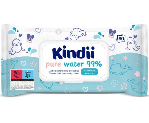 KINDII PURE WATER obrúsky 99% voda 60 ks.