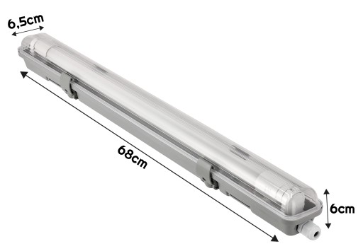 HERMETICKÉ SVIETIDLÁ PRE T8 LED SÚŤAŽNÉ LAMPY 1x60CM, VODEODOLNÉ DO GARÁŽE