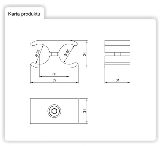 KONEKTOR PARALELNÝ KONEKTOR CHROME R-46 FI25MM AMIX