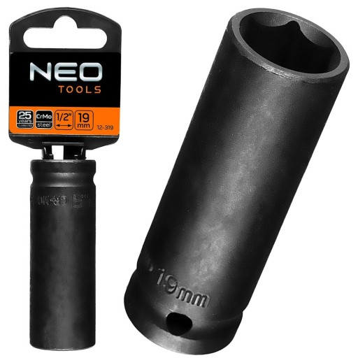 NEO NÁRAZOVÁ ZÁSUVKA 1/2 PALCA DLHÁ, HRUBÁ 19MM L78MM CR-MO 12-319