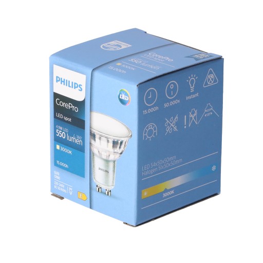 LED ŽIAROVKA GU10 4,9W 3000K teplá biela 120° 550lm PHILIPS