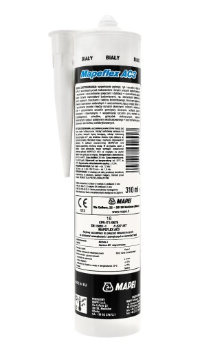 MAPEI MAPEFLEX AC3 akrylátový tmel biely 310ml s hladkým povrchom