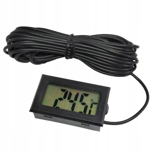 MODULÁRNY LCD TEPLOMER, ČIERNY, OD -50°C DO 110°C SO SONDOU