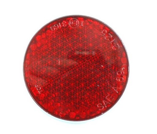 ZADNÝ ODRAZ okrúhly, červený, UNIVERZÁLNY, 57 MM