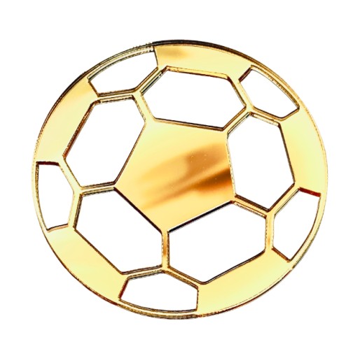 Futbalový futbal Dekor na stranu torty Plexiglass Gold Mirror