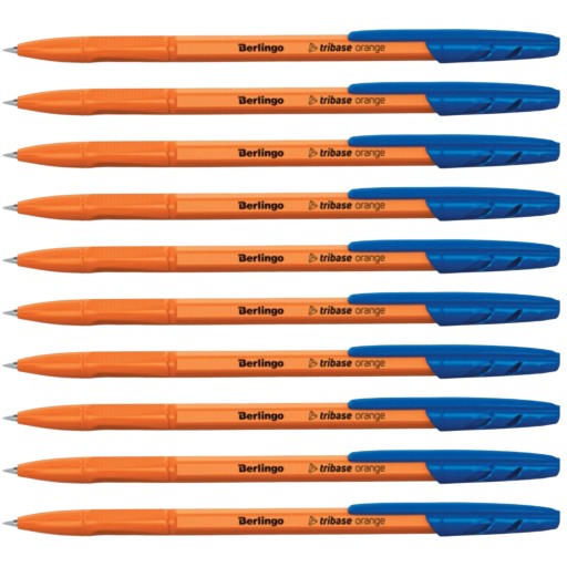 Guľôčkové pero Tribase Orange, modré, 10 ks