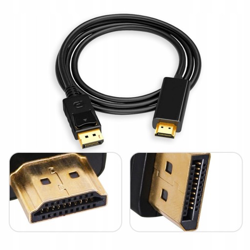 DISPLAYPORT KÁBEL pre HDMI DP 2m 4K FULL HD ULTRA HD OBRAZ + ZVUK
