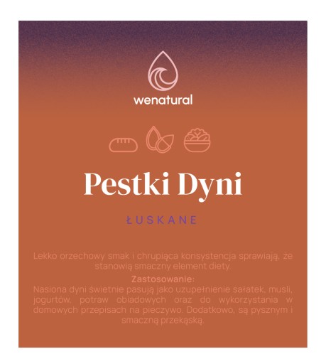 Lúpané tekvicové semienka 500g Wenatural - prírodný snack