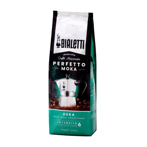 BIALETTI Perfetto Moka DEKA BEZKOFEÍNOVÁ mletá káva 250g BEZ KOFEÍNU