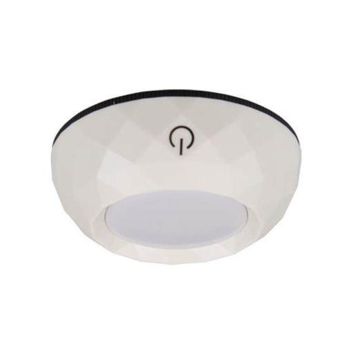 2x samolepiaca LED podskriňová lampa okrúhle, BIELE svetlo do skrine