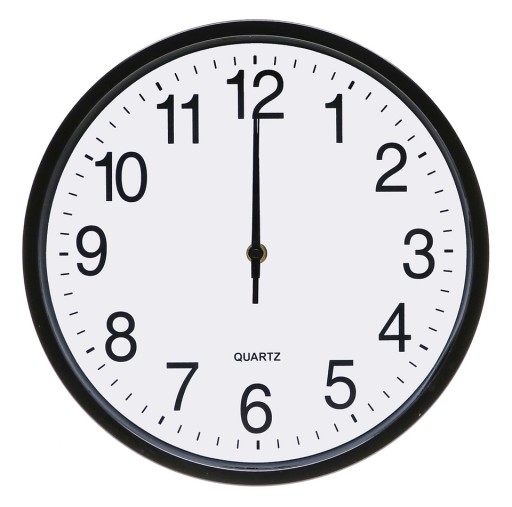 NÁSTENNÉ HODINY 25cm Tiché Plynulý chod VEĽKÉ číslice ČIERNA 2315